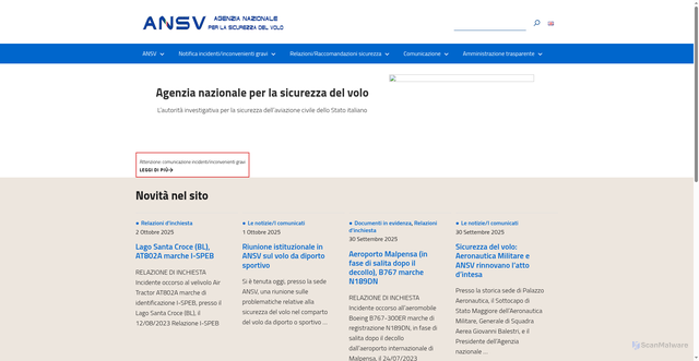 Security scan screenshot of https://ansv.it/