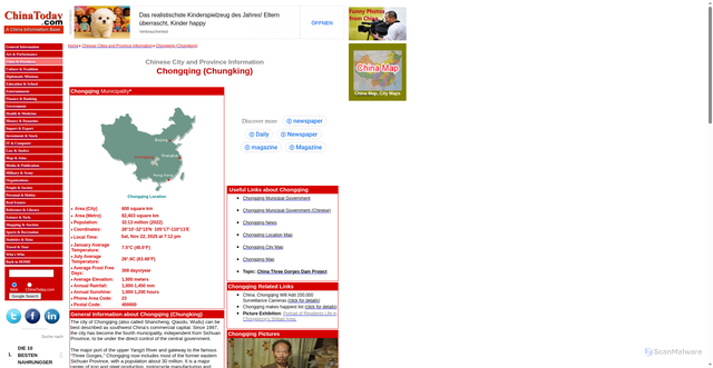 Security scan screenshot of https://www.chinatoday.com/city/chongqing.htm