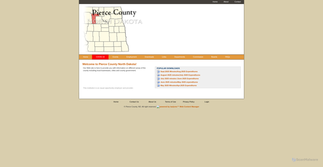 Security scan screenshot of https://piercecountynd.gov/