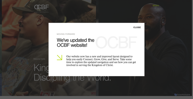 Security scan screenshot of https://ocbfchurch.org/
