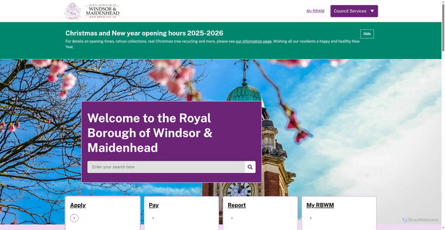Security scan screenshot of https://www.rbwm.gov.uk/