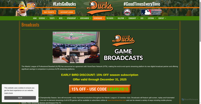 Security scan screenshot of https://liducks.com/scoreboard/broadcasts/