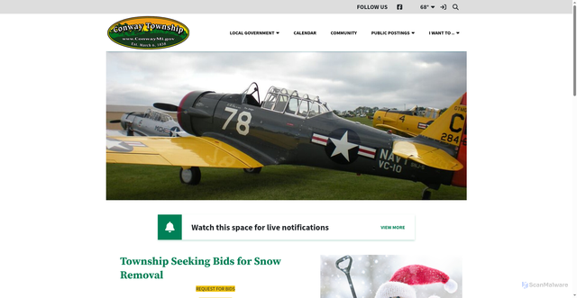 Security scan screenshot of https://www.conwaymi.gov/