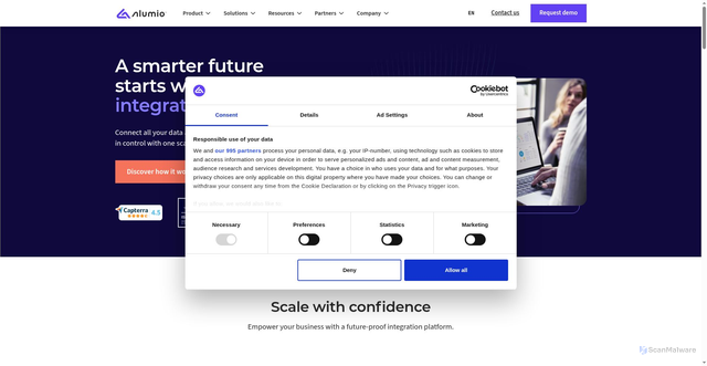 Security scan screenshot of https://alumio.com