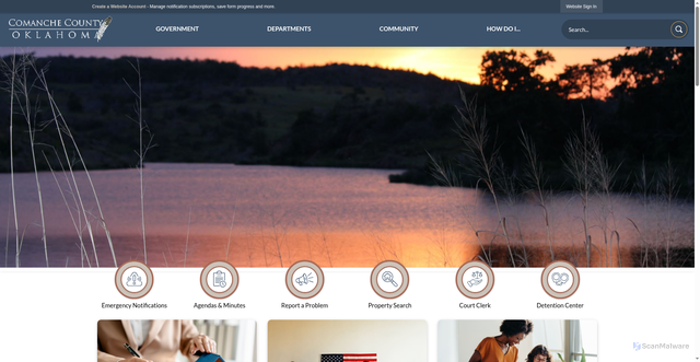 Security scan screenshot of https://www.comanchecountyok.gov/