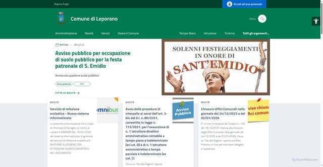 Security scan screenshot of https://www.comune.leporano.ta.it/