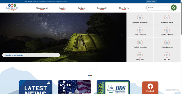 Security scan screenshot of https://dadecounty-ga.gov/