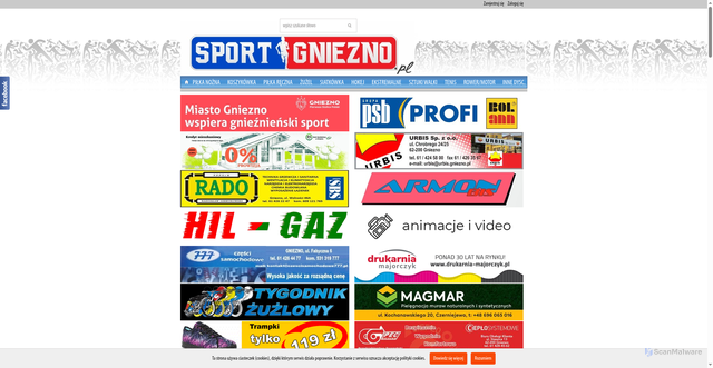 Security scan screenshot of https://www.sportgniezno.pl