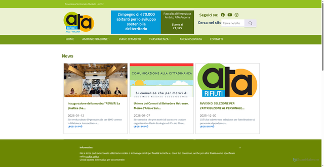 Security scan screenshot of https://www.atarifiuti.an.it/