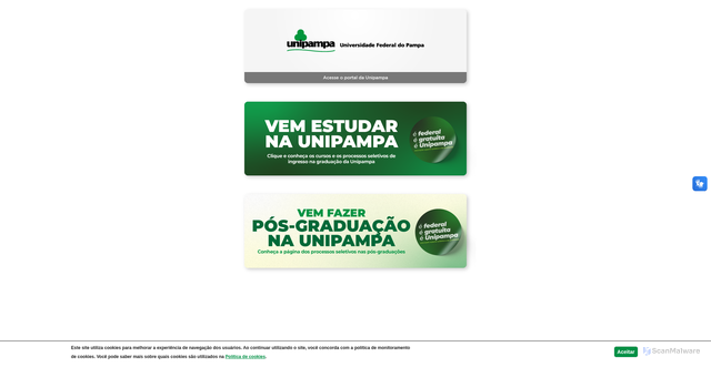 Security scan screenshot of https://unipampa.edu.br/portal/