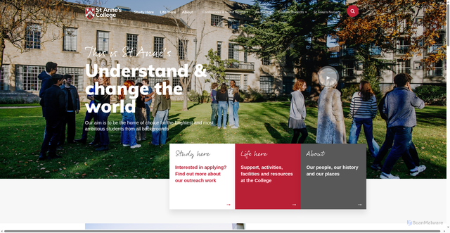 Security scan screenshot of https://www.st-annes.ox.ac.uk/