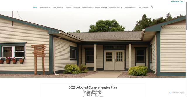 Security scan screenshot of https://townofclarendonny.gov/