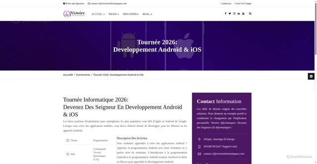 Security scan screenshot of http://victoireinformatique.com/events-details3.php