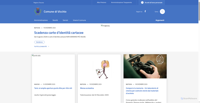 Security scan screenshot of https://www.comune.vicchio.fi.it/