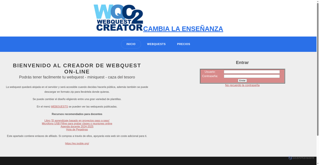Security scan screenshot of https://www.webquestcreator2.com