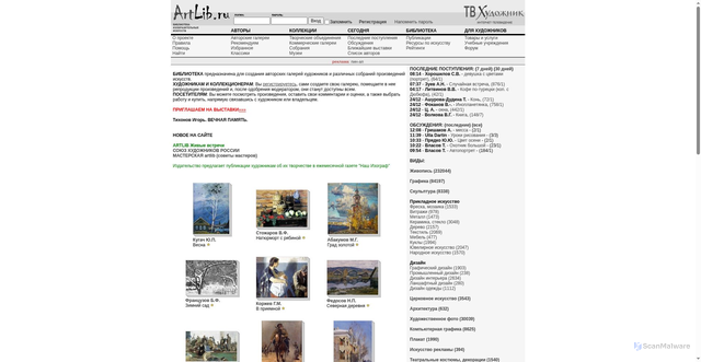 Security scan screenshot of https://artlib.ru