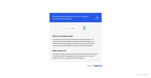 Security scan screenshot of https://dentalexchange.guardiandirect.com/providers