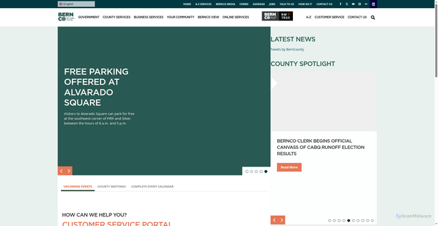 Security scan screenshot of https://www.bernco.gov/