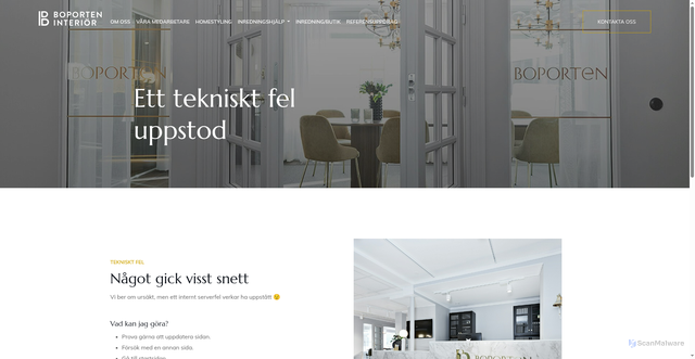 Security scan screenshot of https://boporteninterior.se