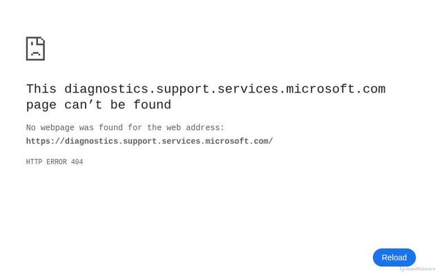 Security scan screenshot of https://diagnostics.support.services.microsoft.com/