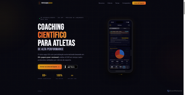 Security scan screenshot of https://physiquearchitecture.com/