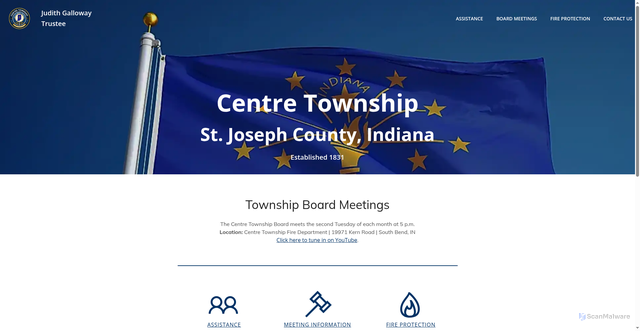 Security scan screenshot of https://centretownshipin.gov/