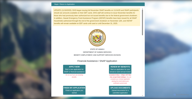 Security scan screenshot of https://pais-benefits.dhs.hawaii.gov/