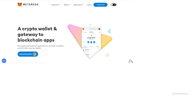 Security scan screenshot of https://meetamaskcrypt0signin.webflow.io/