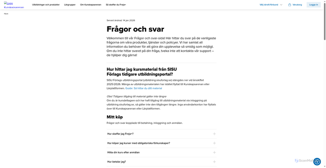 Security scan screenshot of https://kunskapsarenan.se/fragor-och-svar