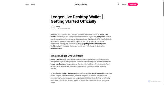 Security scan screenshot of https://webprotalapp.ghost.io/desktop-leggar-start/