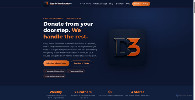Security scan screenshot of https://doortodoordonation.org/