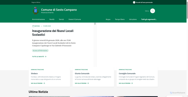 Security scan screenshot of https://www.comune.sestocampano.is.it/