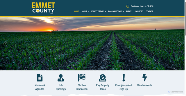 Security scan screenshot of https://emmetcountyia.gov/