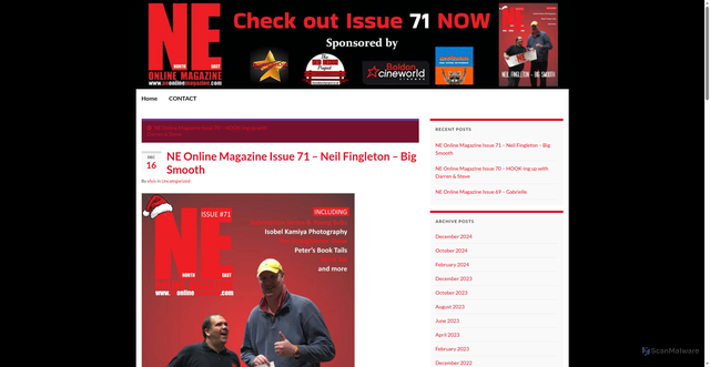 Security scan screenshot of https://neonlinemagazine.com/2024/12/16/ne-online-magazine-issue-71-neil-fingleton-big-smooth/