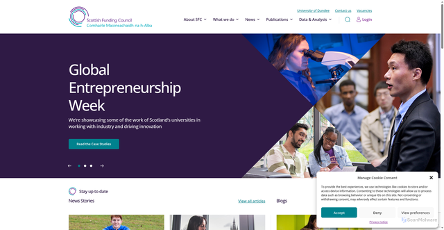 Security scan screenshot of https://www.sfc.ac.uk/