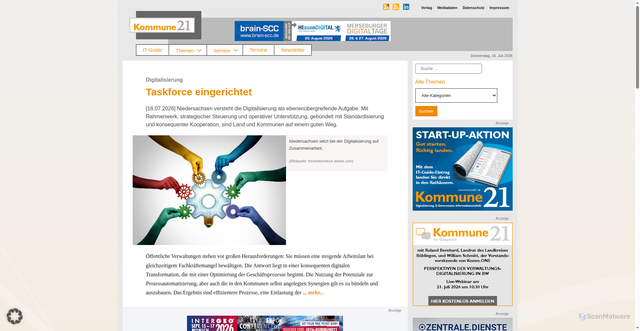 Security scan screenshot of https://www.kommune21.de