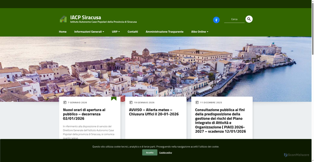 Security scan screenshot of https://www.iacpsiracusa.it/