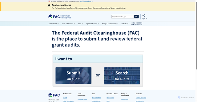 Security scan screenshot of https://www.fac.gov