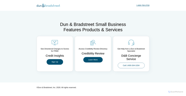 Security scan screenshot of https://b2-assets.dandb.com