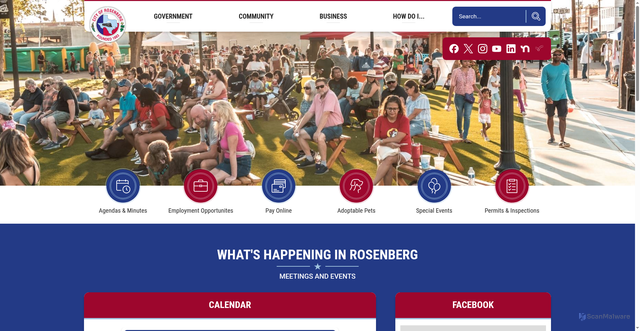Security scan screenshot of https://rosenbergtx.gov/