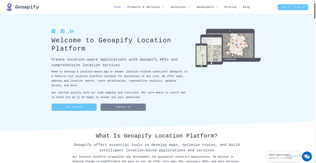 Security scan screenshot of https://geoapify.com