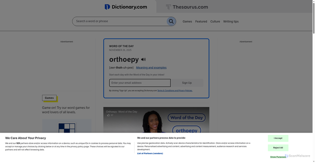 Security scan screenshot of https://www.dictionary.com/