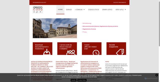 Security scan screenshot of https://www.arezzocasa.net/