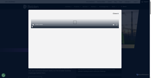 Security scan screenshot of https://www.belden.com