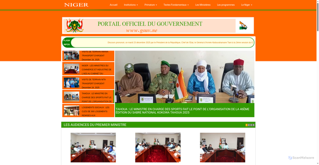 Security scan screenshot of https://www.gouv.ne/