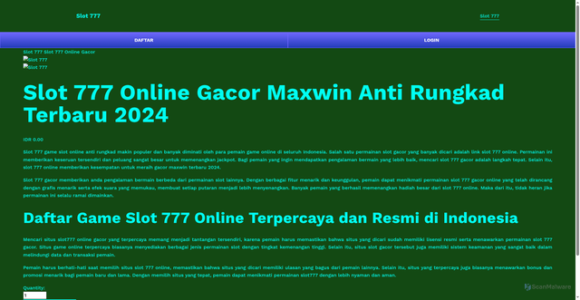 Security scan screenshot of https://slot-777-gacor.pages.dev/