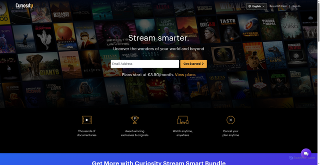 Security scan screenshot of https://curiositystream.com