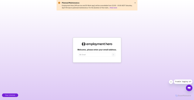 Security scan screenshot of https://secure.employmenthero.com