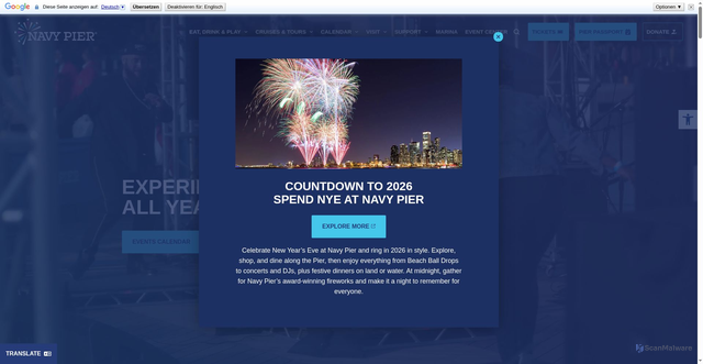 Security scan screenshot of https://navypier.org/