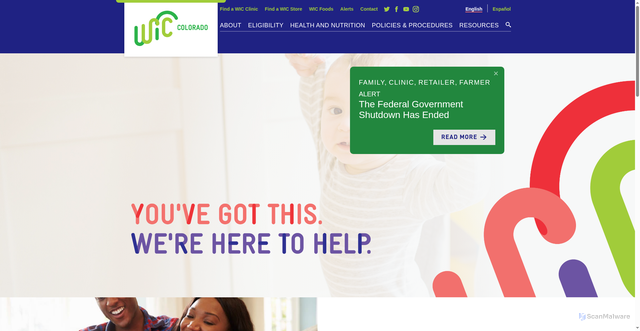 Security scan screenshot of https://www.coloradowic.gov/homepage